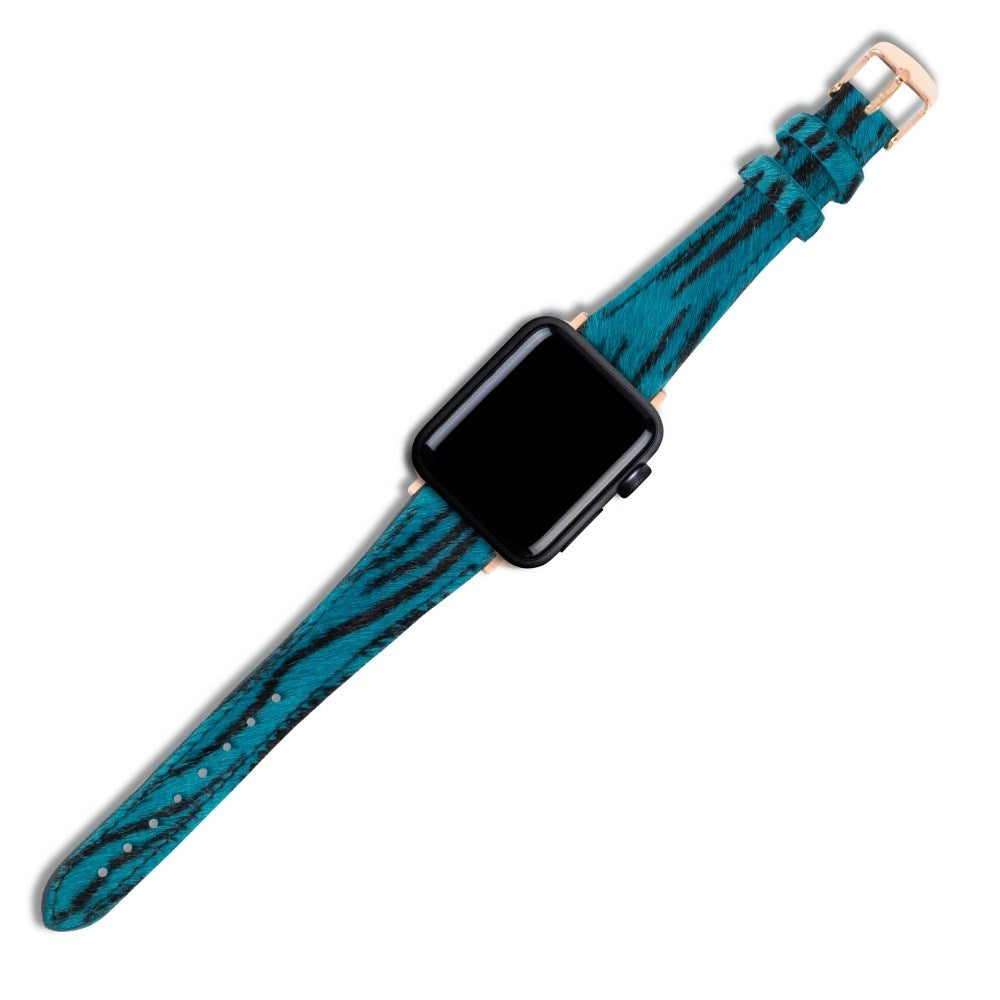 Apple Watch Kadın  Deri Kordon Mavi Zebra - Vadiva