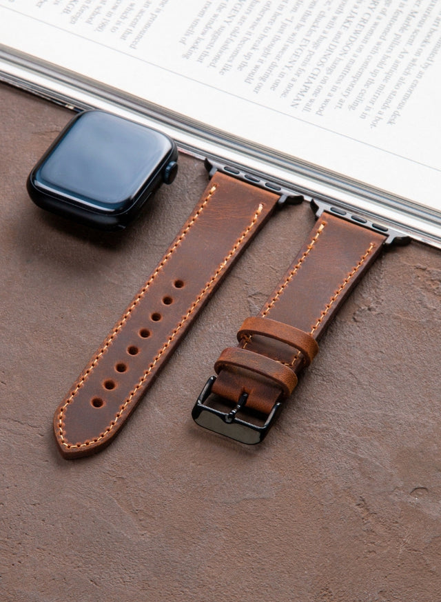 Apple Watch Deri Kordon Taba - Crazy