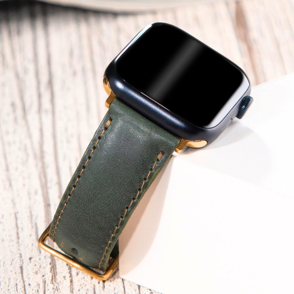 Apple Watch Deri Kordon Yeşil - Fullup