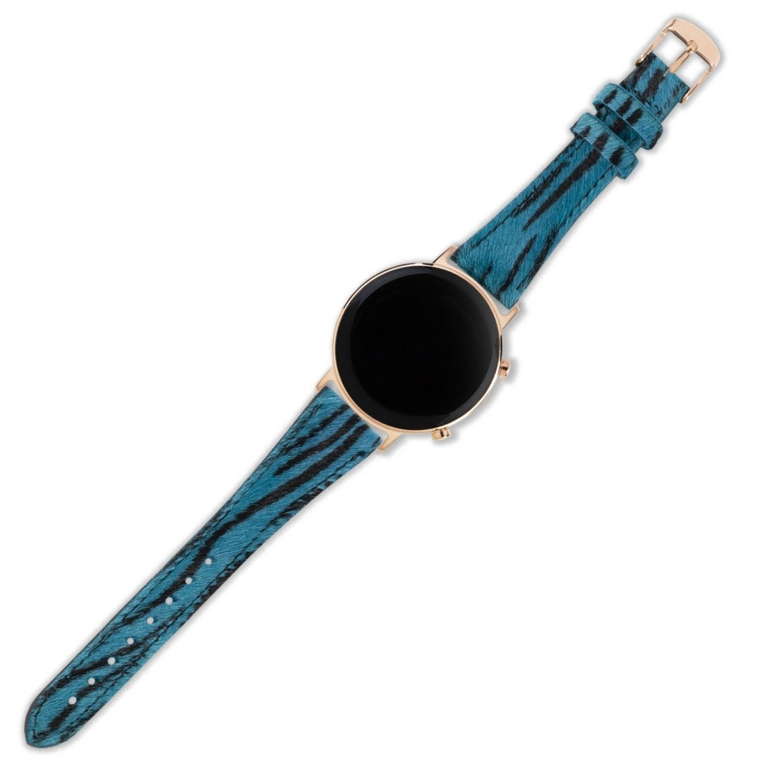 Samsung Watch Kadın Deri Kordon Mavi Zebra - Vadiva