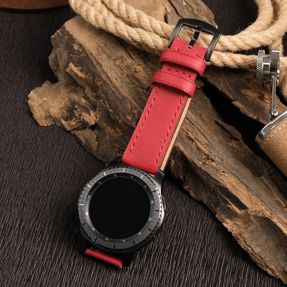 Samsung Watch  Deri Kordon Kırmızı - Tiana