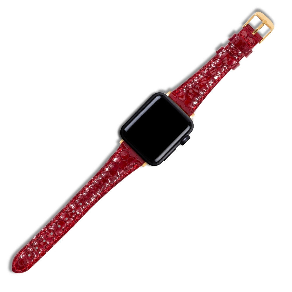 Apple Watch Kadın  Deri Kordon Kırmızı - Crop