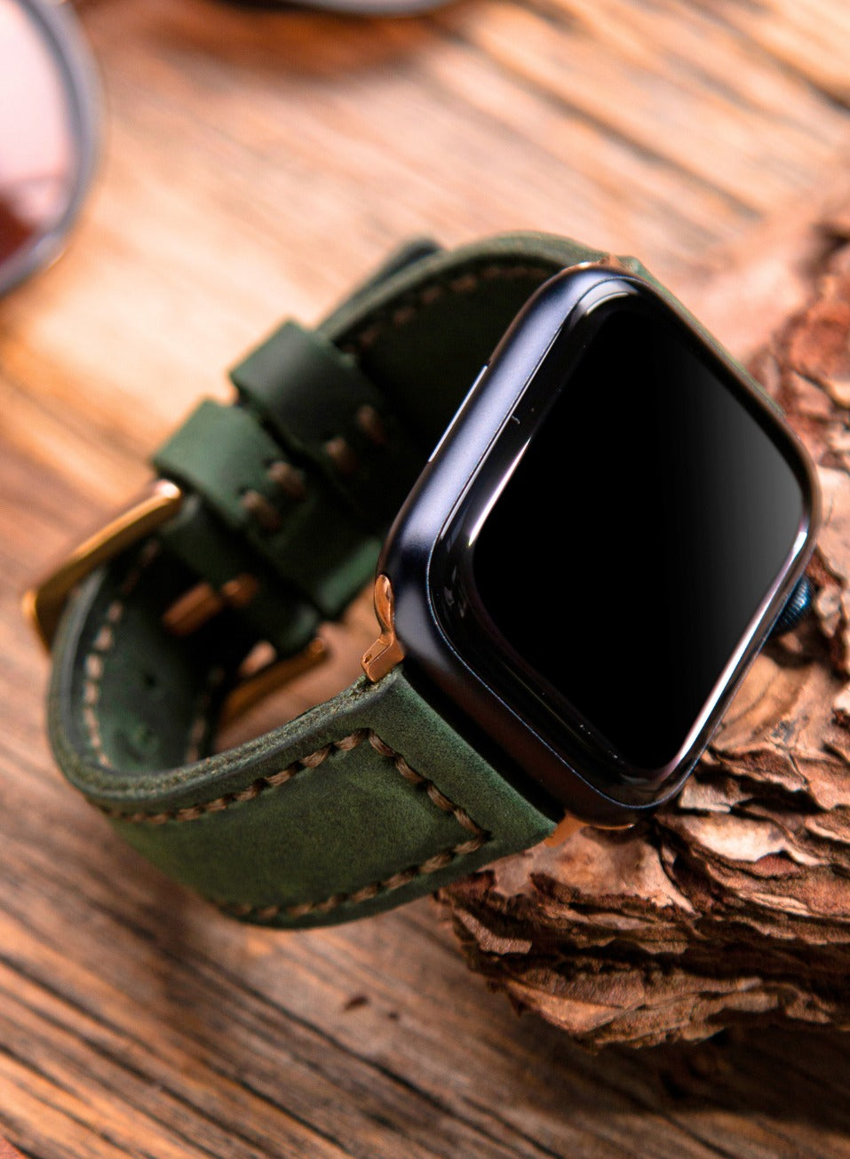 Apple Watch Deri Kordon Yeşil - SamCrazy