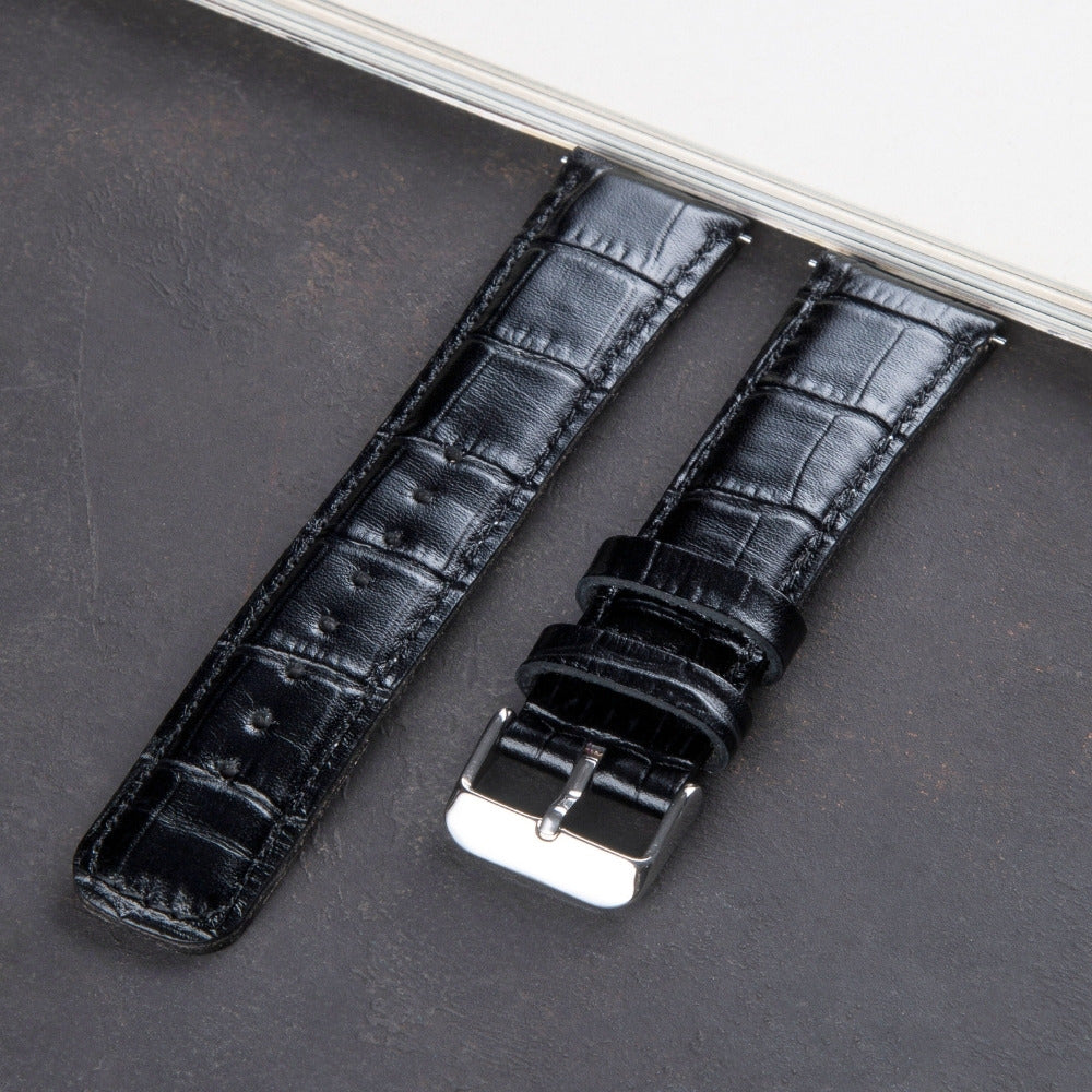 Samsung Watch  Deri Kordon Siyah - Croco