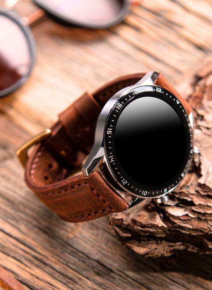 Huawei Watch Deri Kordon Kahve - Samcrazy