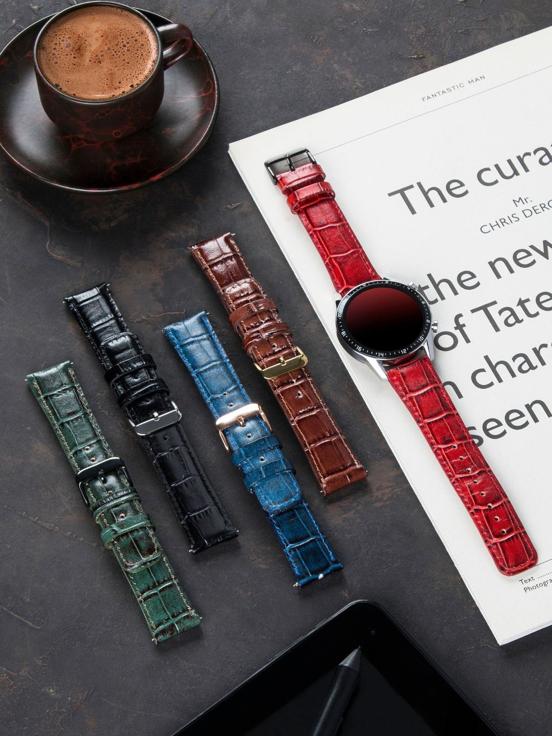 Huawei Watch Kordon Deri Kordon 5 Farklı Renk Seçeneği - Croco