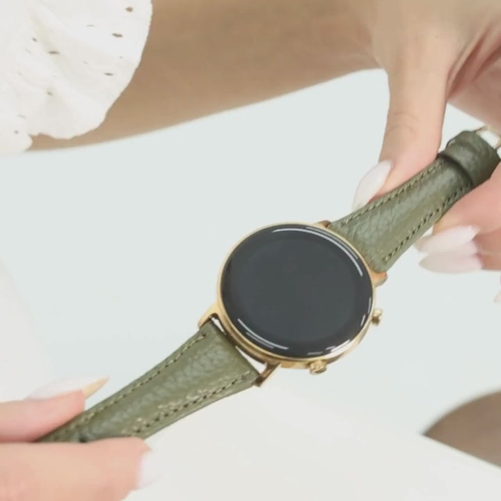 Samsung Watch Kadın Deri Kordon Yeşil - Pupi