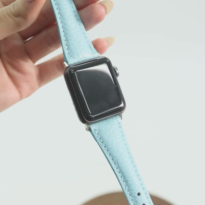 Apple Watch Kadın  Deri Kordon Mavi - Pupi