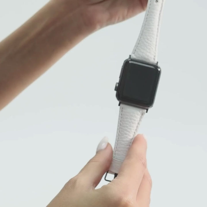 Apple Watch Kadın  Deri Kordon Beyaz - Pupi