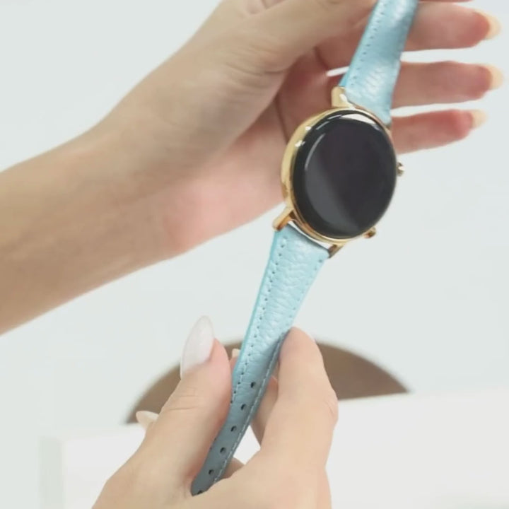 Samsung Watch Kadın Deri Kordon Mavi - Pupi