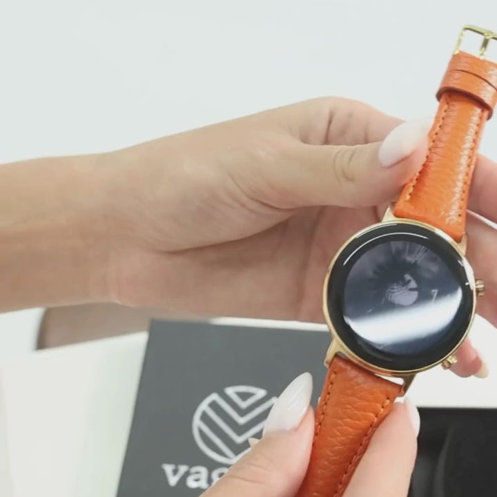 Samsung Watch Kadın Deri Kordon Turuncu - Pupi
