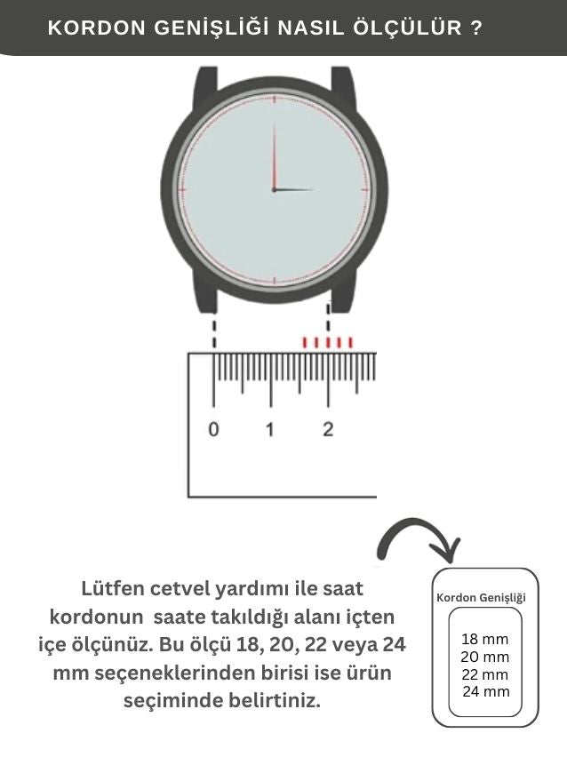 18 20 22 24 mm Deri Kordon Saat Kayışı Taba - Musap - vagave